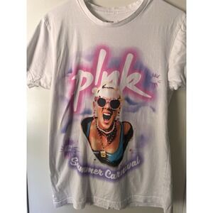 Pink Summer Carnival Tour 2023 Concert T-Shirt‎ Adult Size Small White